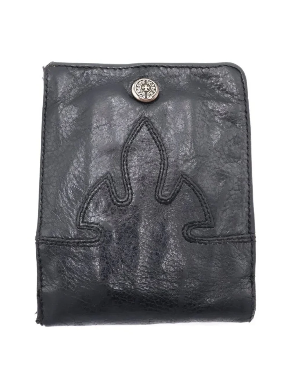 Chrome Hearts Aint Nothin 2 DO Flareani Bifold Leather Wallet Black